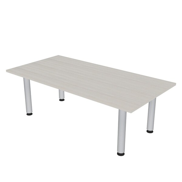 35.5 in W, 59.5 in L, 29 in H, Engineered Wood Top, Ivory